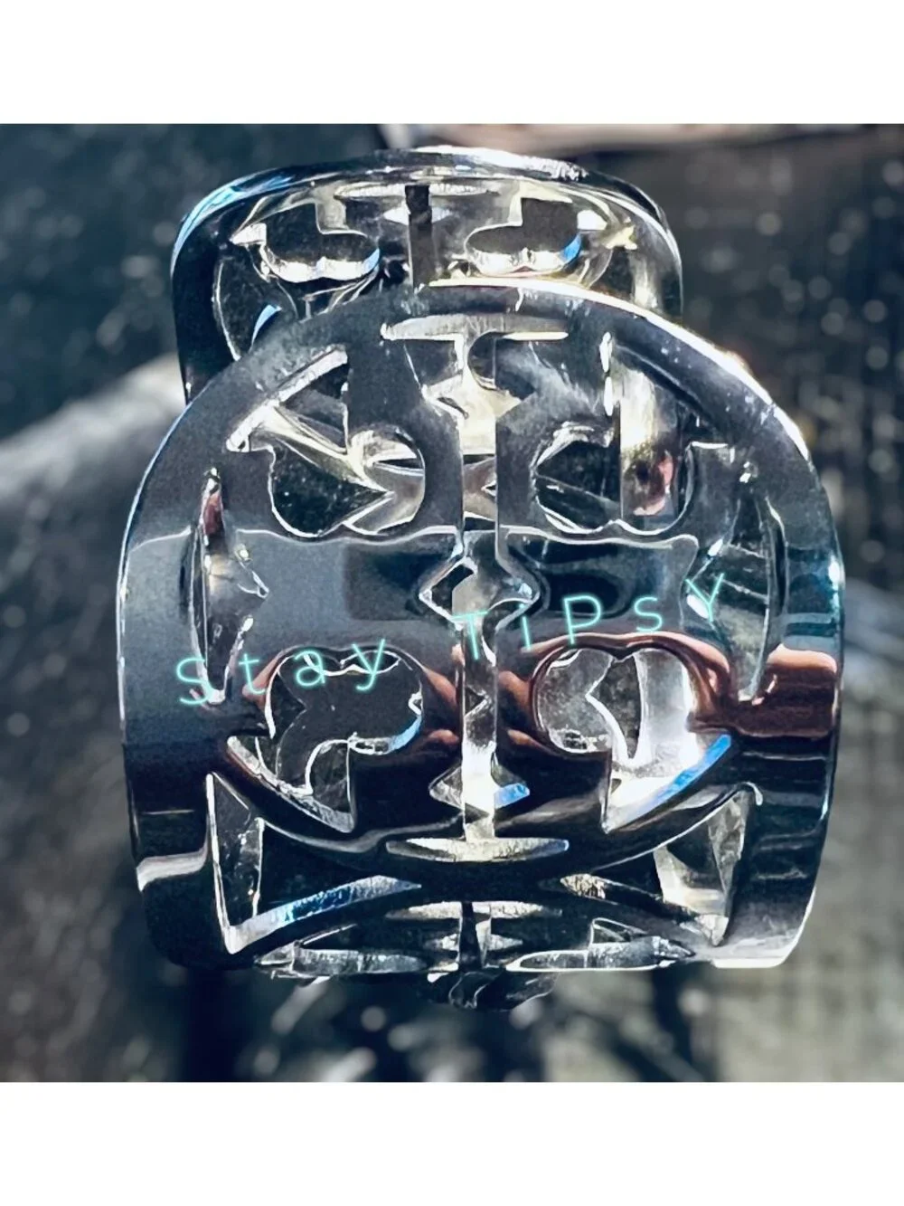 Tory Burch Silver Miller Logo Bangle Bracelet
